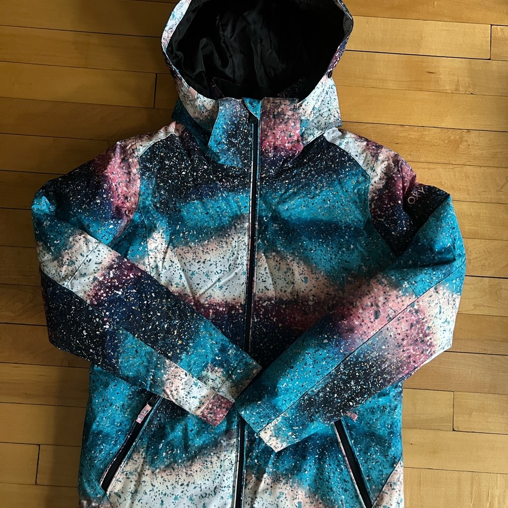SOLD on Depop Roxy Kids Cosmic Puffer Jacket - Blue and Pink “American Pie”